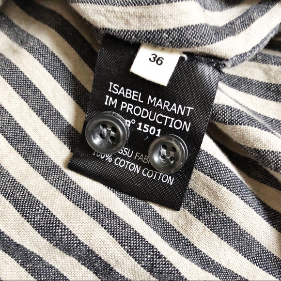 Isabel Marant Etoile Striped 1/4 button Popover S - Picture 4 of 7